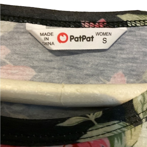 Pat Pat long T-shirt dress high low hem midi floral small teacher dress - Picture 3 of 3